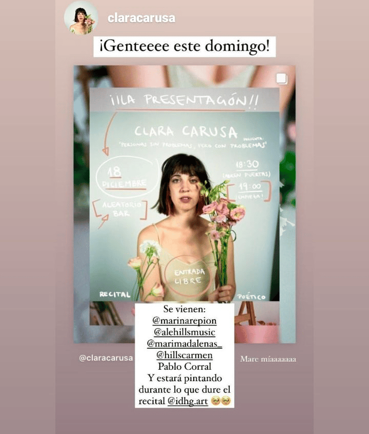 Cartel del recital en el Aleatorio.