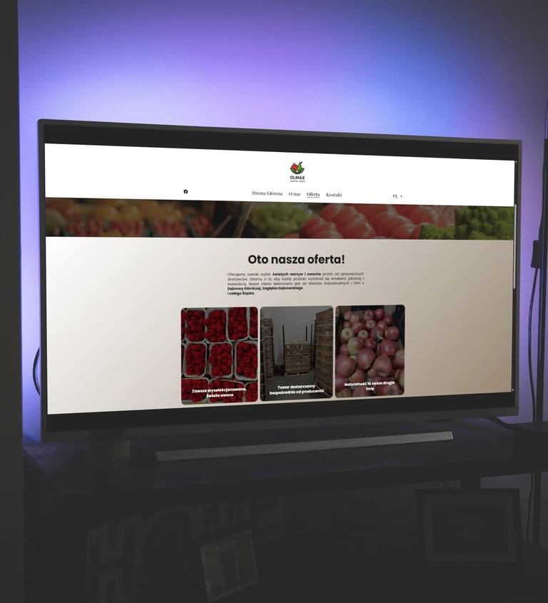 FHU OLMAX HURTOWNIA WARZYW I OWOCÓW DĄBROWA GÓRNICZA NA TELEWIZORZE