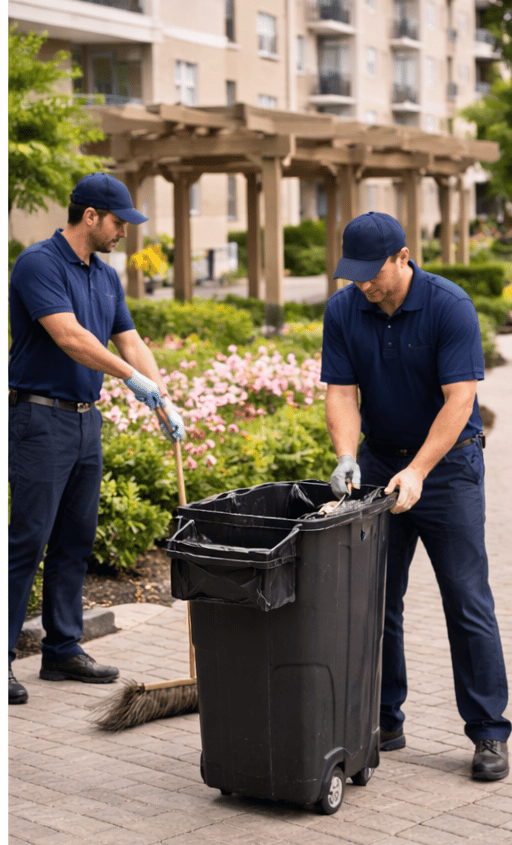 Property management porter services maintaining community spaces