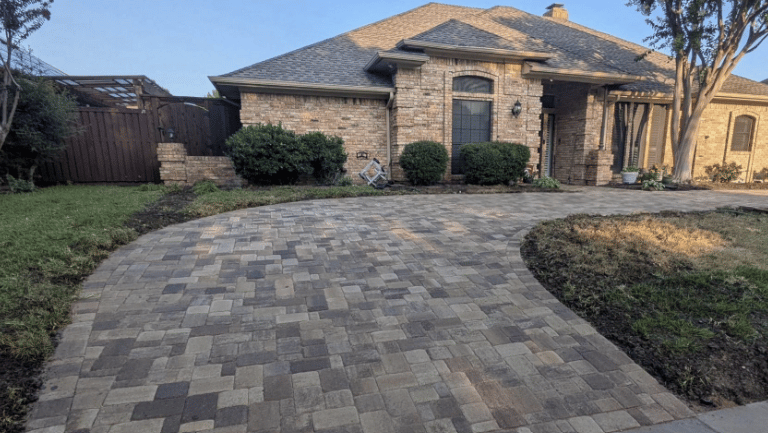 Brick paver driveway