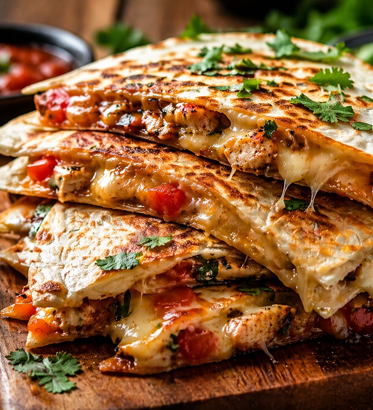 High protein chicken quesadilla crispy cheese easy healthy recipe