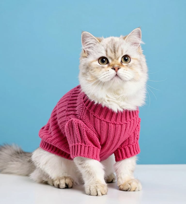 gato-exclusivo-con-sueter-rosa-tejido-hecho-a-mano-para-mascotas