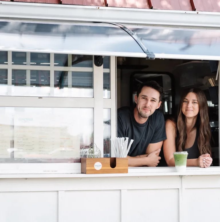 Brother and Sister owners open the coffee shop