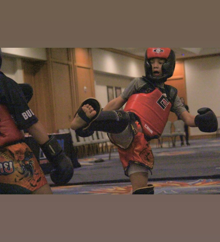 Youth martial arts tournament competitors from Kona Hawaii