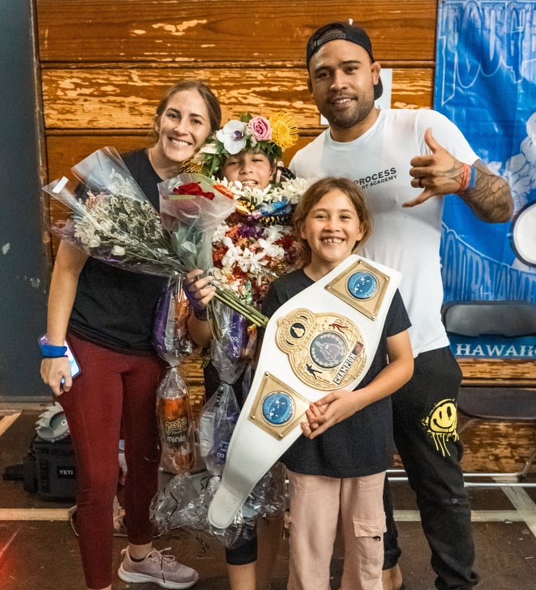 Kids kickboxing competition team