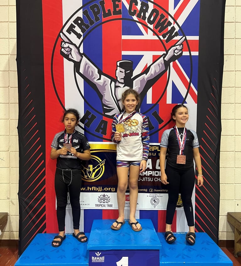 Youth martial arts tournament competitors from Kona Hawaii