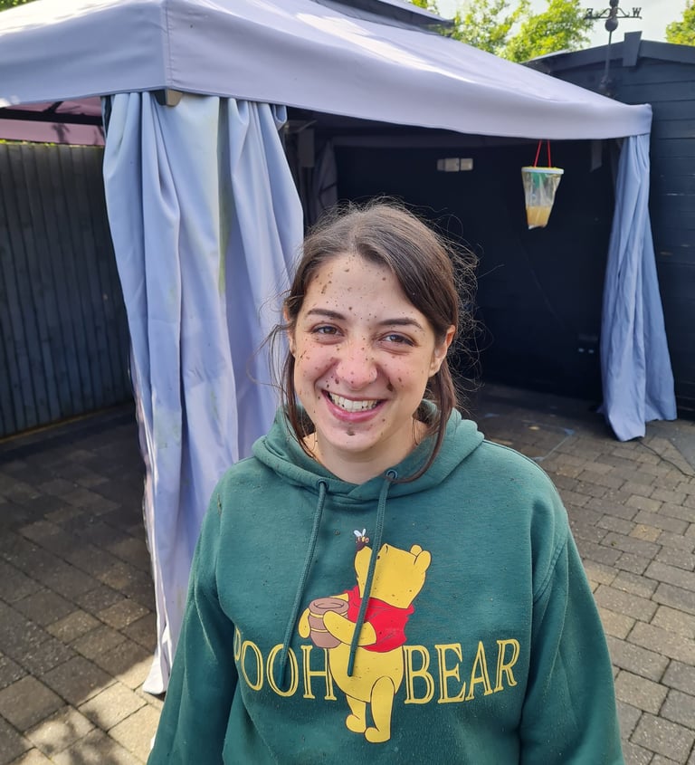 Nicole covered in mud