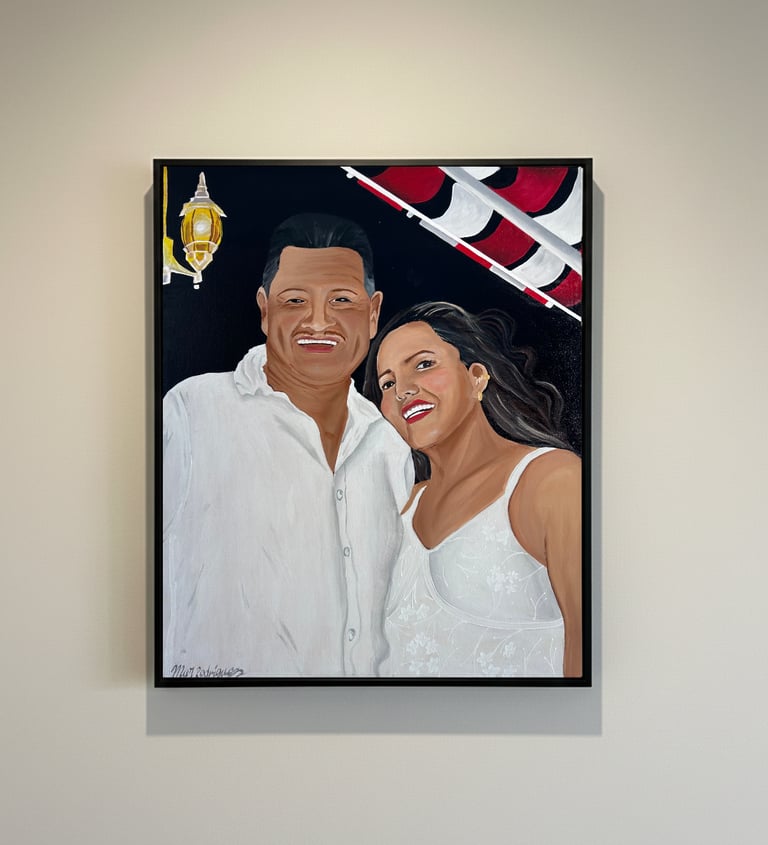 Cuadro personalizado de retrato contemporáneo a partir de fotografía.