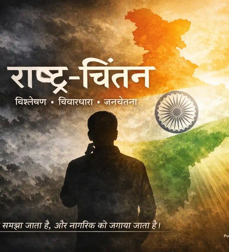 भारतीय तिरंगा मानचित्र के सामने चिंतन करता नागरिक, राष्ट्र चेतना और जनजागरण का प्रतीक – चित्रावली DeshDharti360