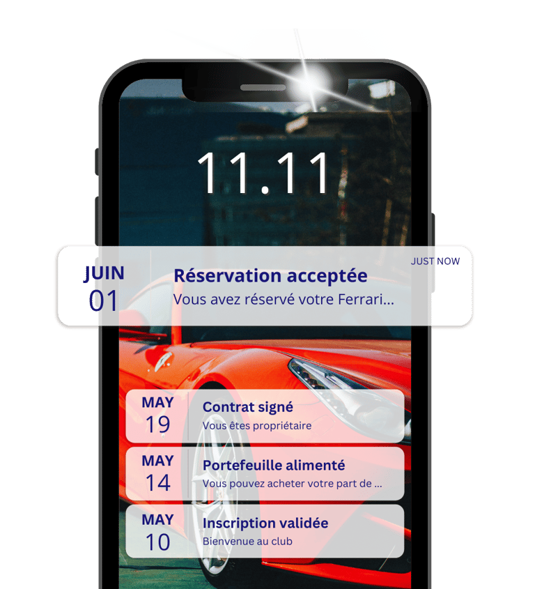App réservation de supercars tokenisées