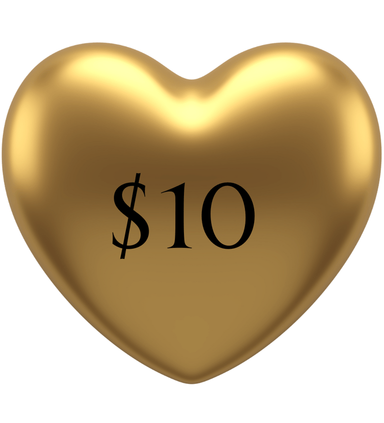 10 dollar donation golden heart image
