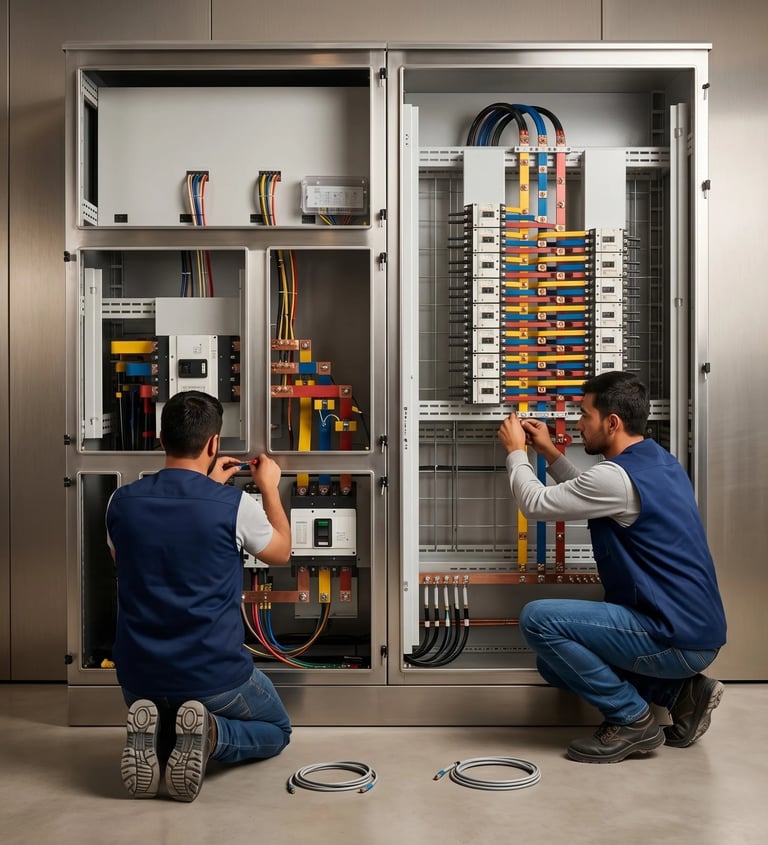 Montaje de tablero principal de distribución eléctrica