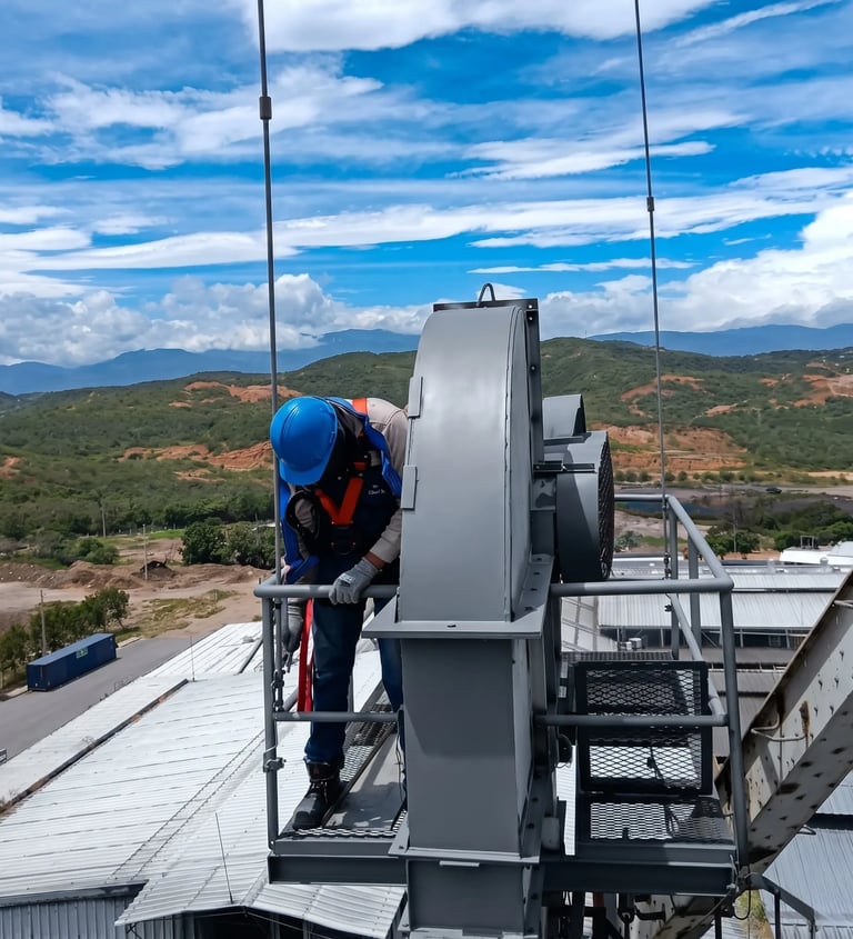 Instalación de pararrayos para protección eléctrica