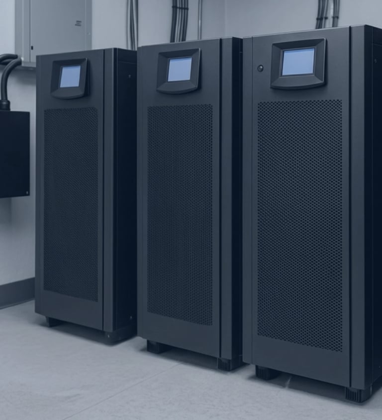 Banco de sistemas UPS para continuidad y respaldo eléctrico