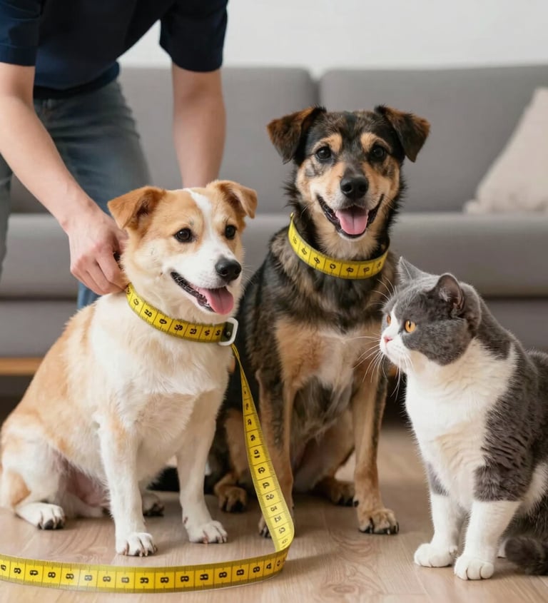 perro y gato tomando medidas