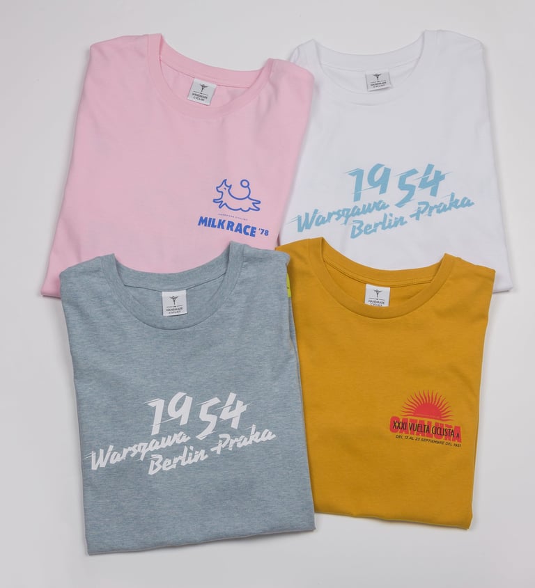 The Handmade Cyclist T-shirts - Flat lay