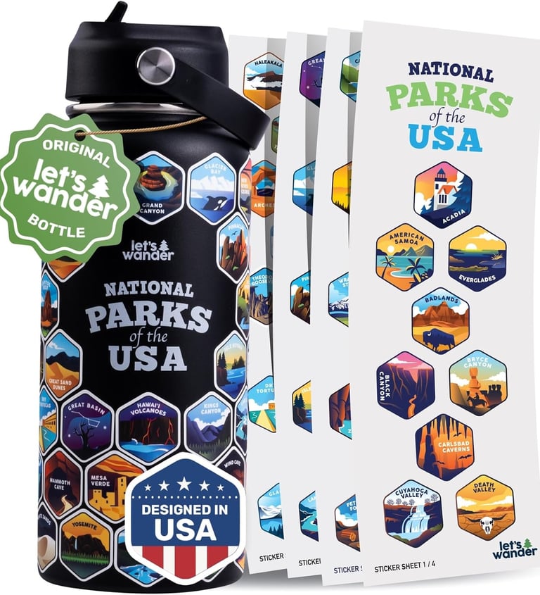 Let's Wander water bottle