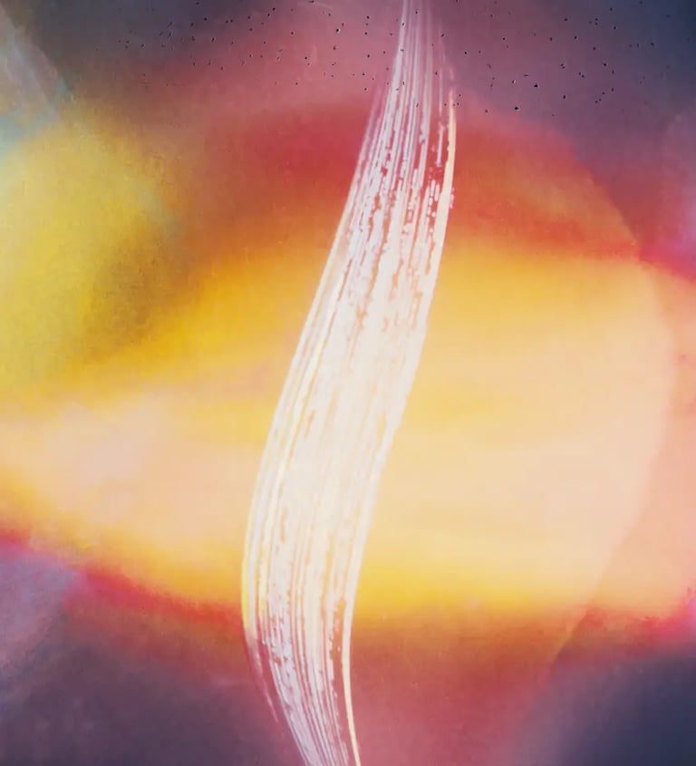 Three moths of sun path in yellow and pink