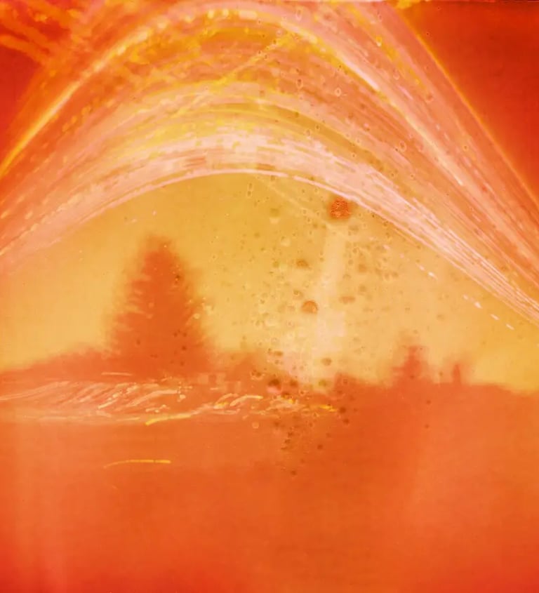 Sun path with vibrant red and orange light