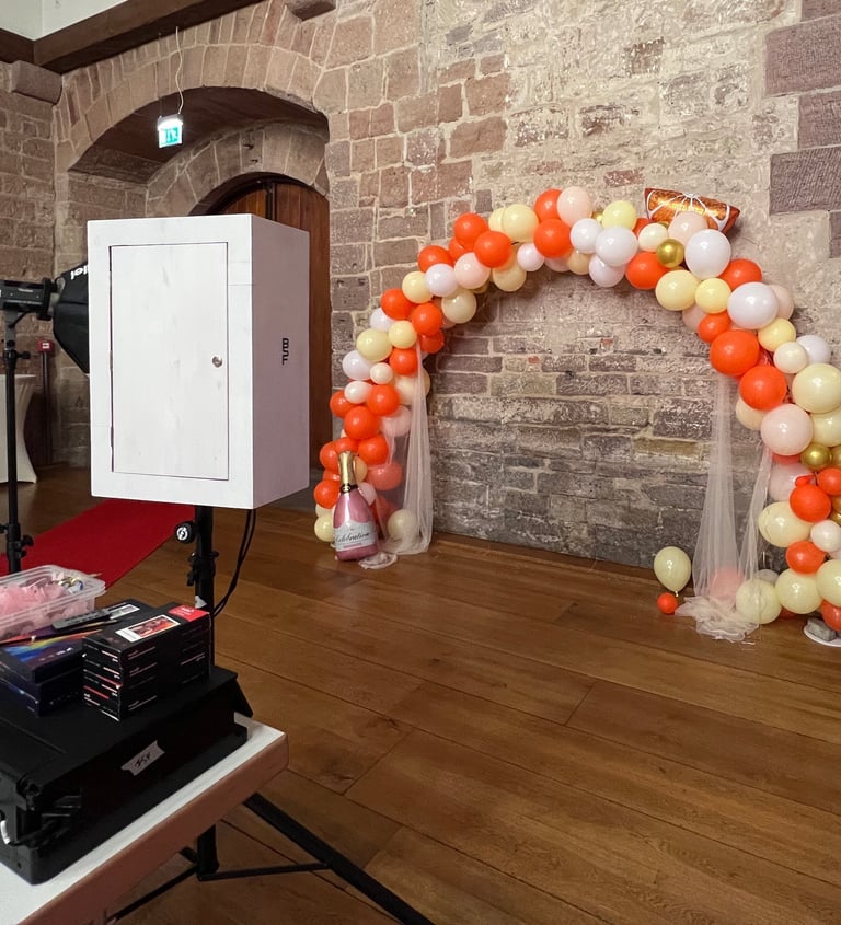 Fotobox-Setup von BSF-Fotobox auf Abiturfeier im Enzkreis, Pforzheim und Umgebung