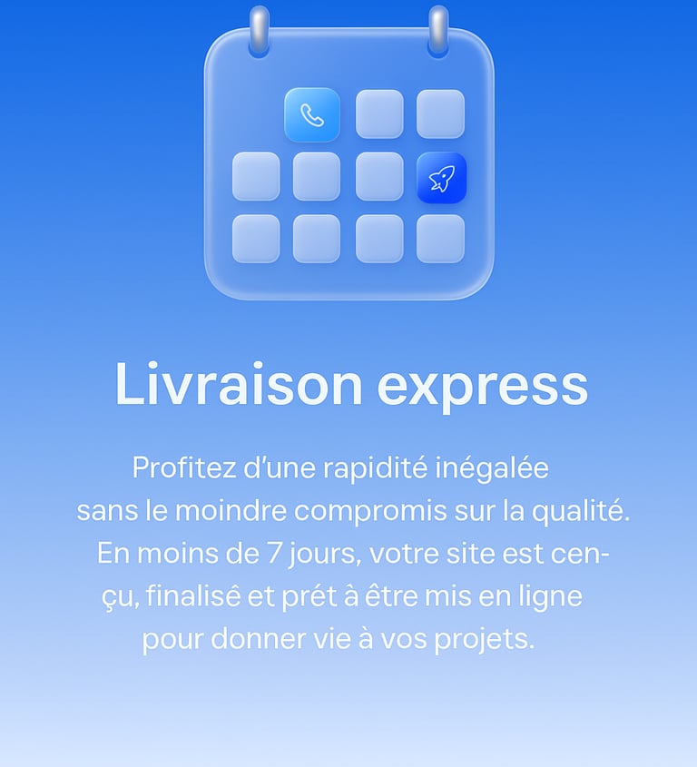 Livraison express du site web en moins de 7 jours
