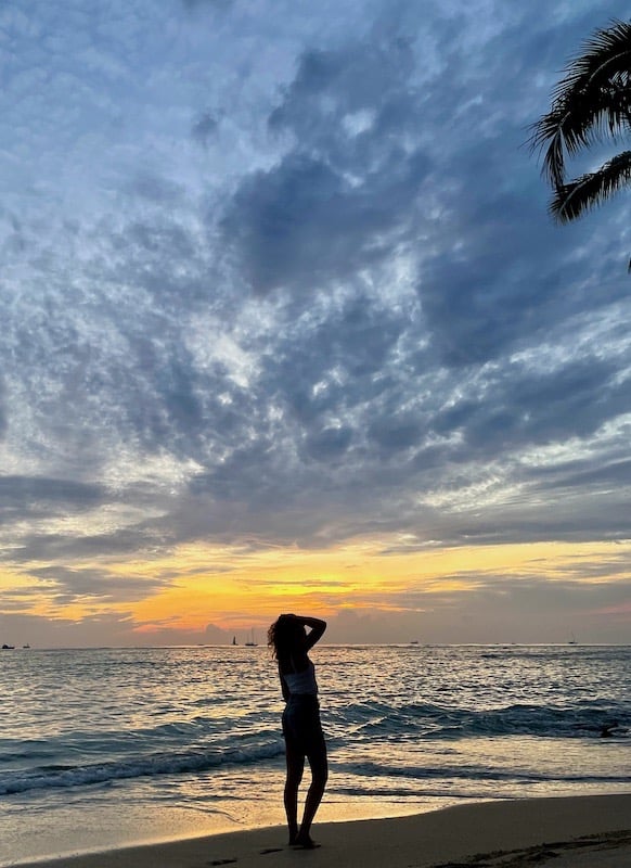 Sonnenuntergang Waikiki Beach Hawai'i Annerschtwo