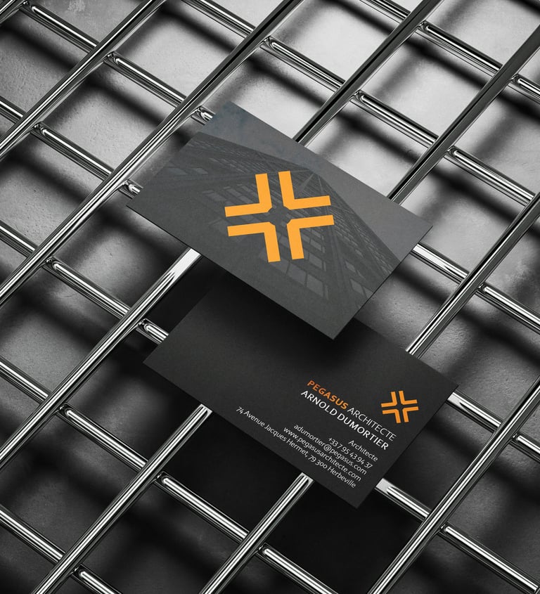 Des cartes de visites avec le logo