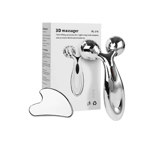 face lifting sculpting tool, face roller and guasha set, stainless steel face firming tool set,