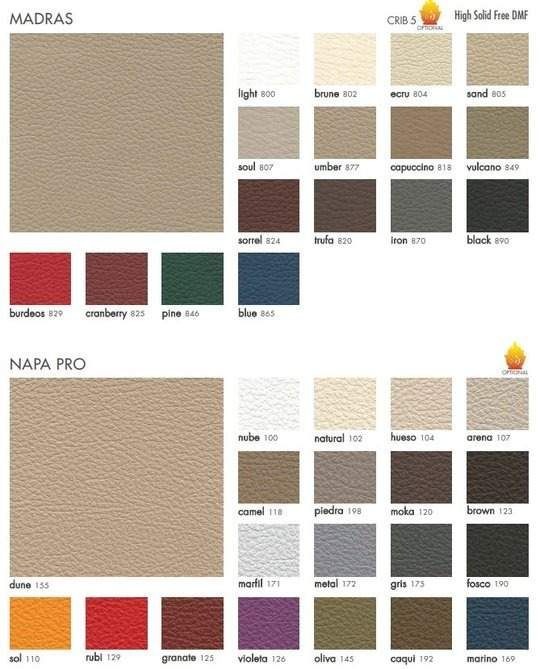 tapizados para mobiliario de peluquería, tapizados Madras, tapizados Napa Pro, colores variados de tapizados, tapizados durad