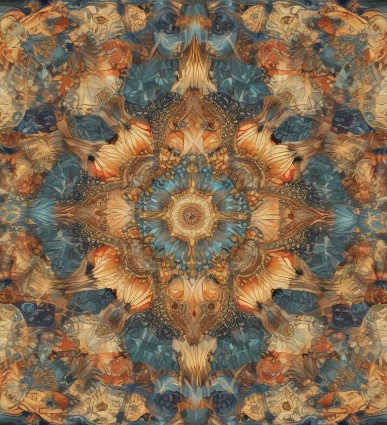 Pintura abstrata e colorida de uma flor em estilo → Caleidoscópio Anual .com.br.