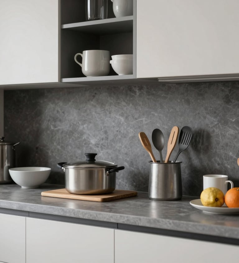 cozinha moderna com varios utensilios
