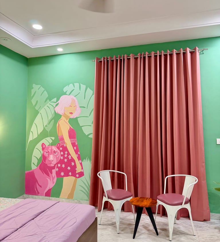 Pink jungle room