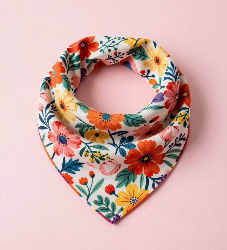 pañoleta de flores  colorida para mascotas 