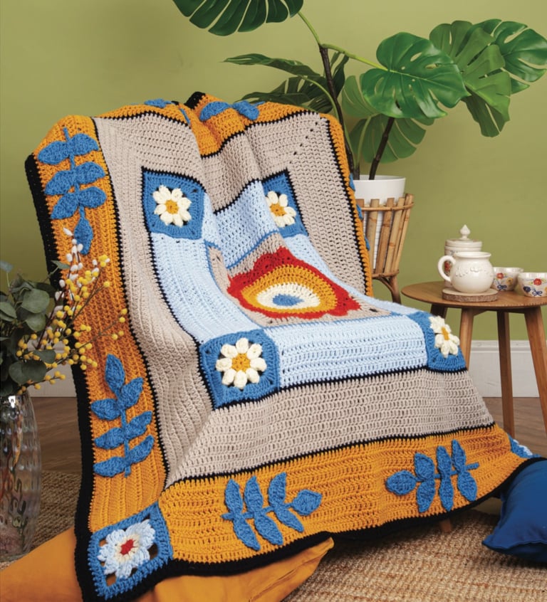 Feeling Folksy Lapghan Crochet Pattern