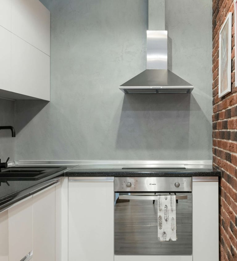 Photo of a modern compact kitchen used to represent basic kitchen renovation layout