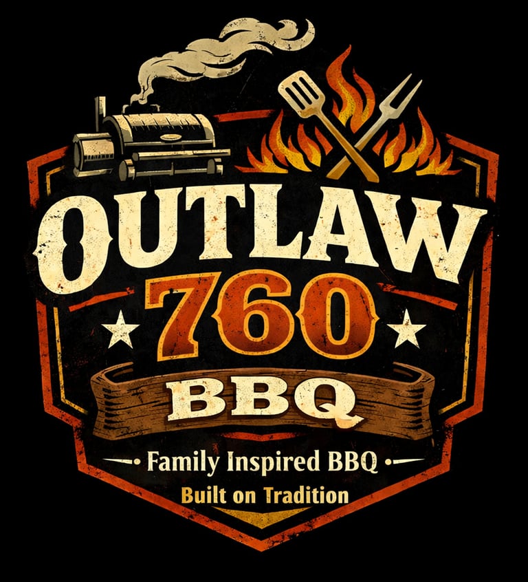 Outlaw 760 BBQ logo, a family-inspired barbecue company serving Spartanburg, South Carolina.