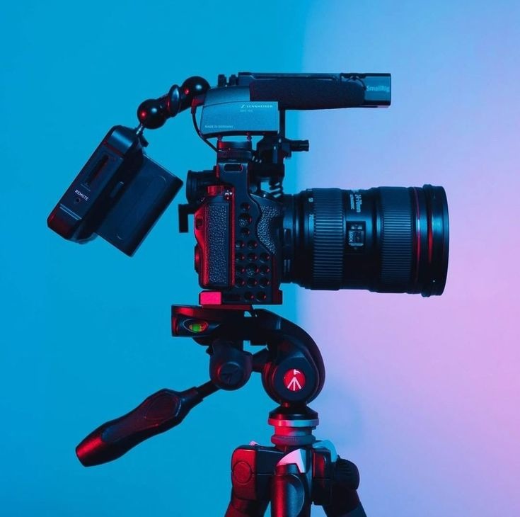 “Professional camera setup for Vansh Multimedia’s drone videography and LED wall rental services web