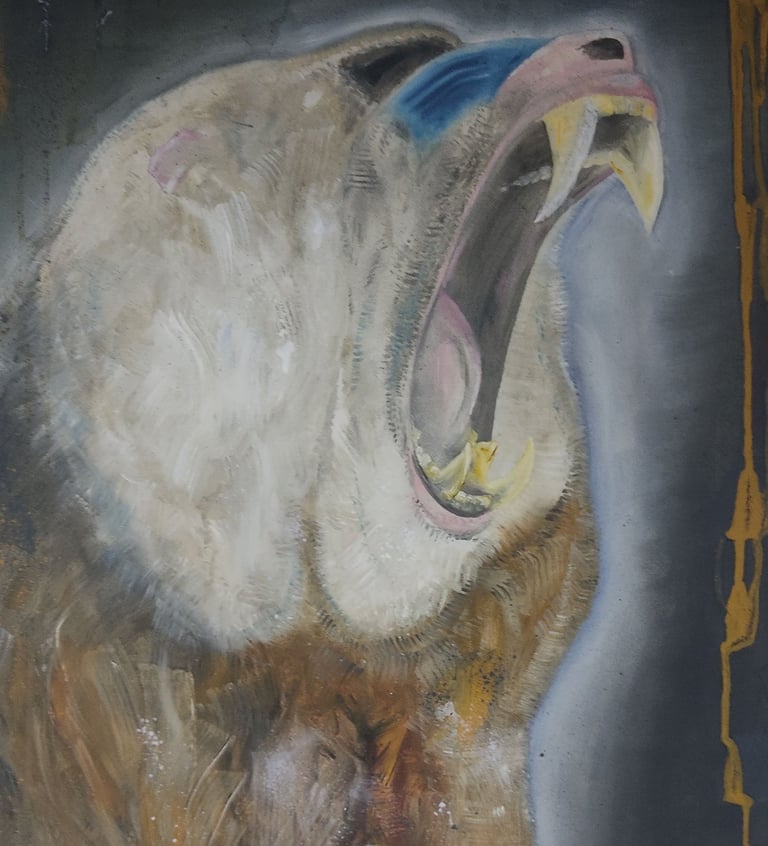 a painting of a monkey with a monkey on it