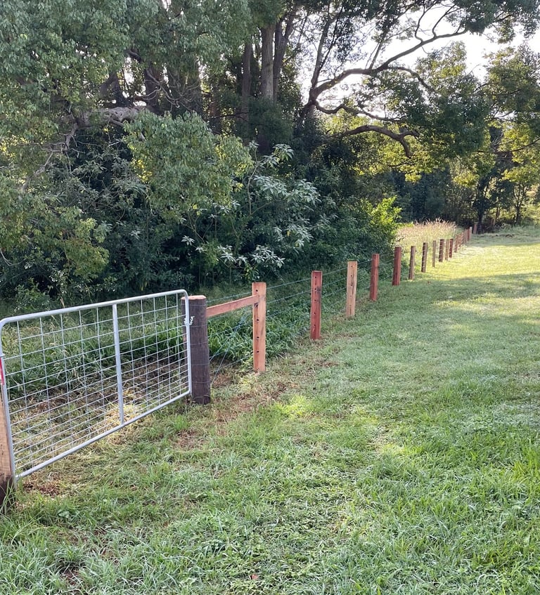 Fence built from Lismore Firewood Company posts