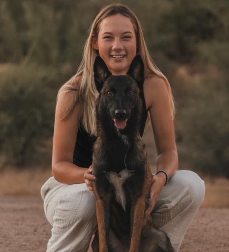 Izzy Guido with her dog