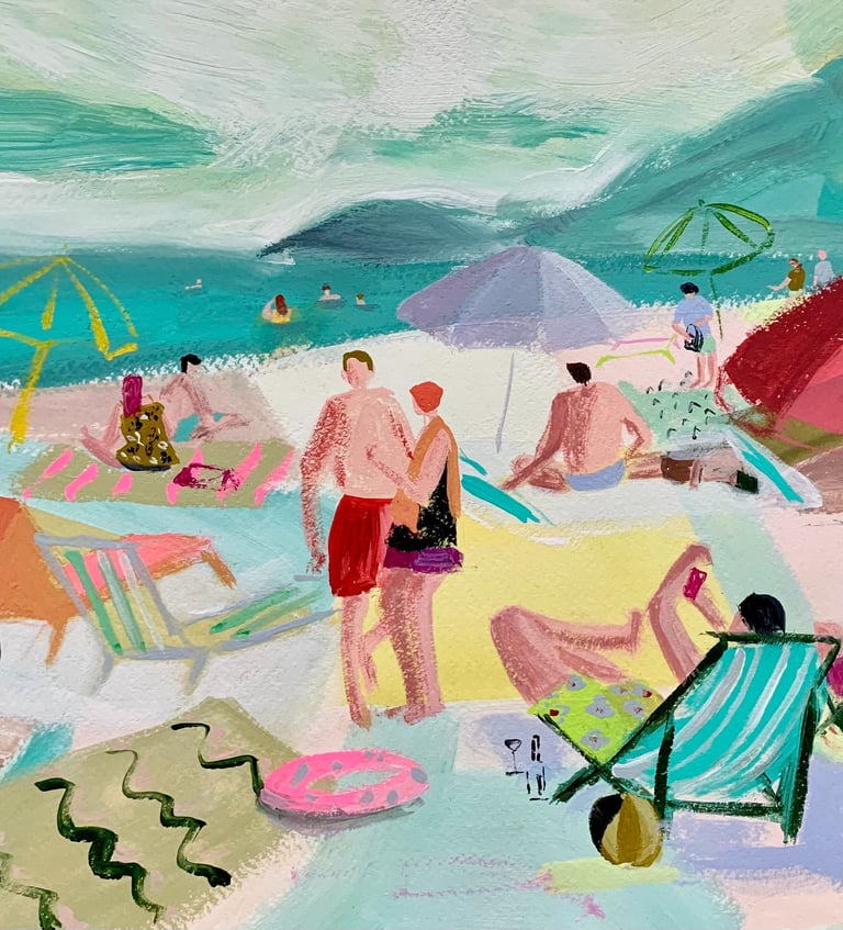 Lena Sin art beaches, original art