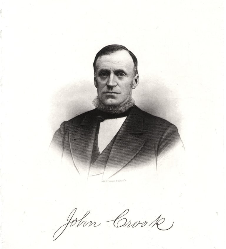 John Crook Mormon History 19th Century Steel Engraving Robert De Groff DeGroff