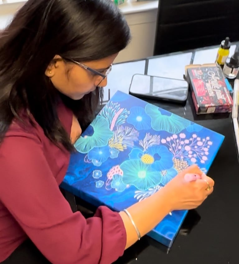 Artist at work, Richa Rashmi- Richa Gallery