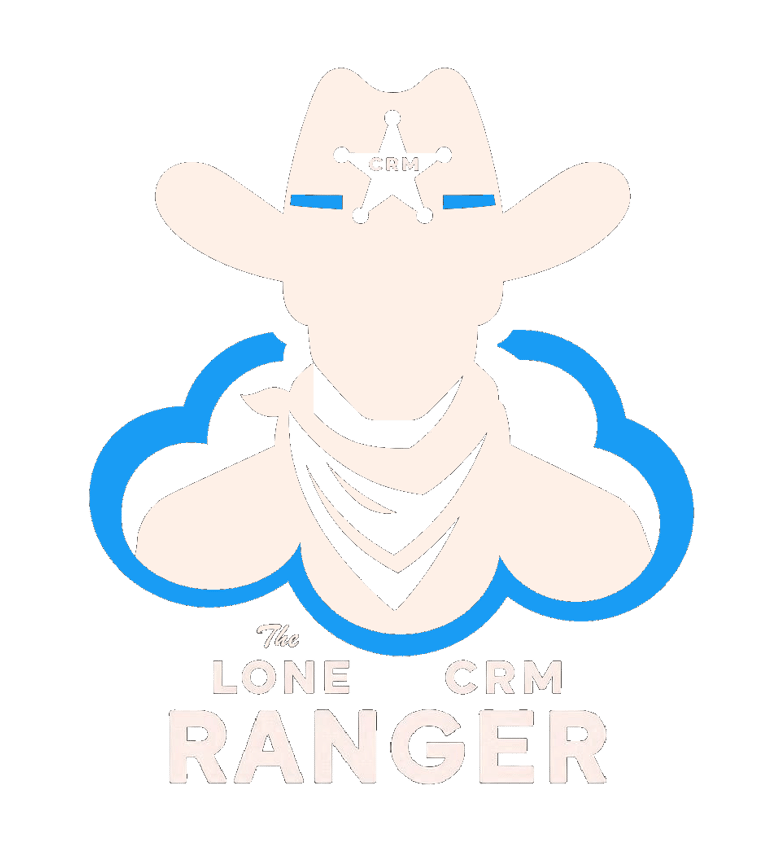 The Lone CRM Ranger Logo - WhiteOnTransparent