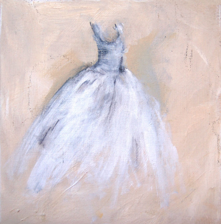 abstract painting of white dress 