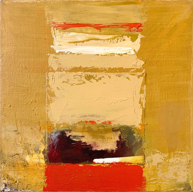 abstract collage with yellow and red