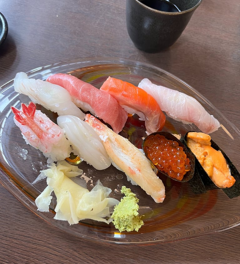 a plate of sushi in otaru hokkaido japan