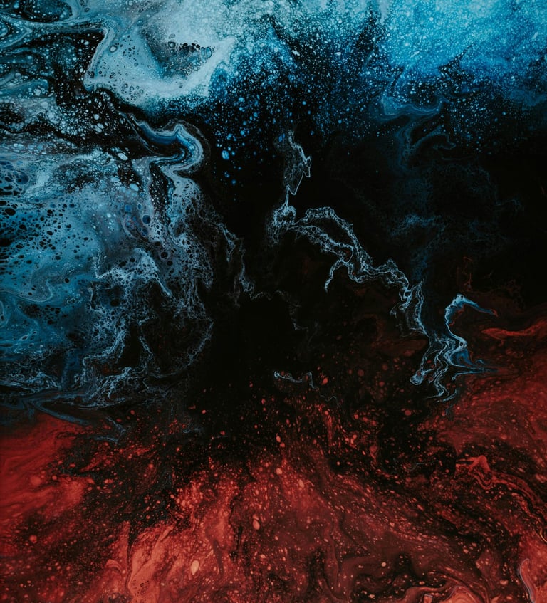 Abstract image using blue, black and red