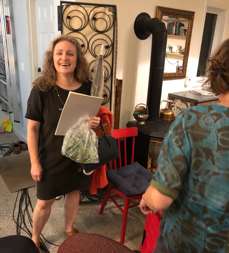 Marie with a bag of sage