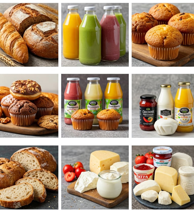 منتجات متنوعة من الالبان و الاجبان و الخبز